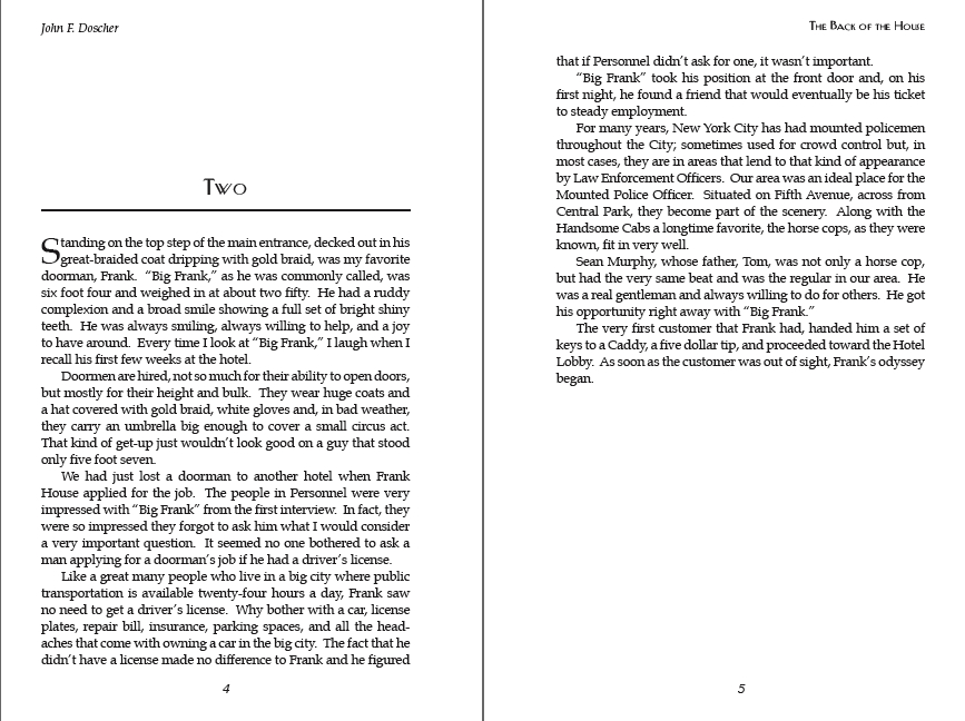 Sample pages from "The Back of the House"